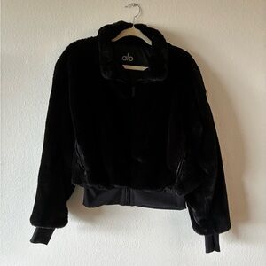 ALO Yoga Black Teddy Jacket Cozy Outerwear